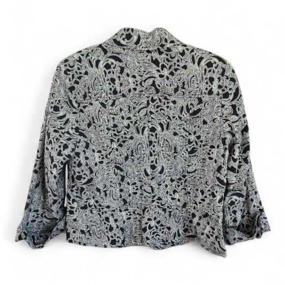 Coldwater Creek Womens Paisley Print Blazer Jacket Size 12 Cotton/Spandex - Picture 2 of 5